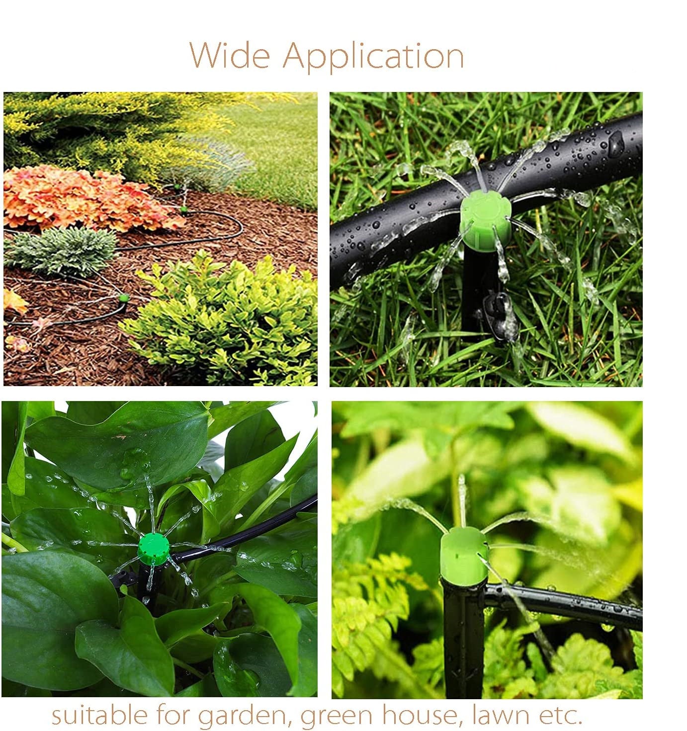 VACUSHOP 100pcs Irrigation Drippers Drip Emitters for 1/4 Inch Irrigation Sprinkler 360 Degree Micro Sprinkler Adjustable Drip Irrigation Heads Drippers for Drip Irrigation Parts Garden Patio Lawn