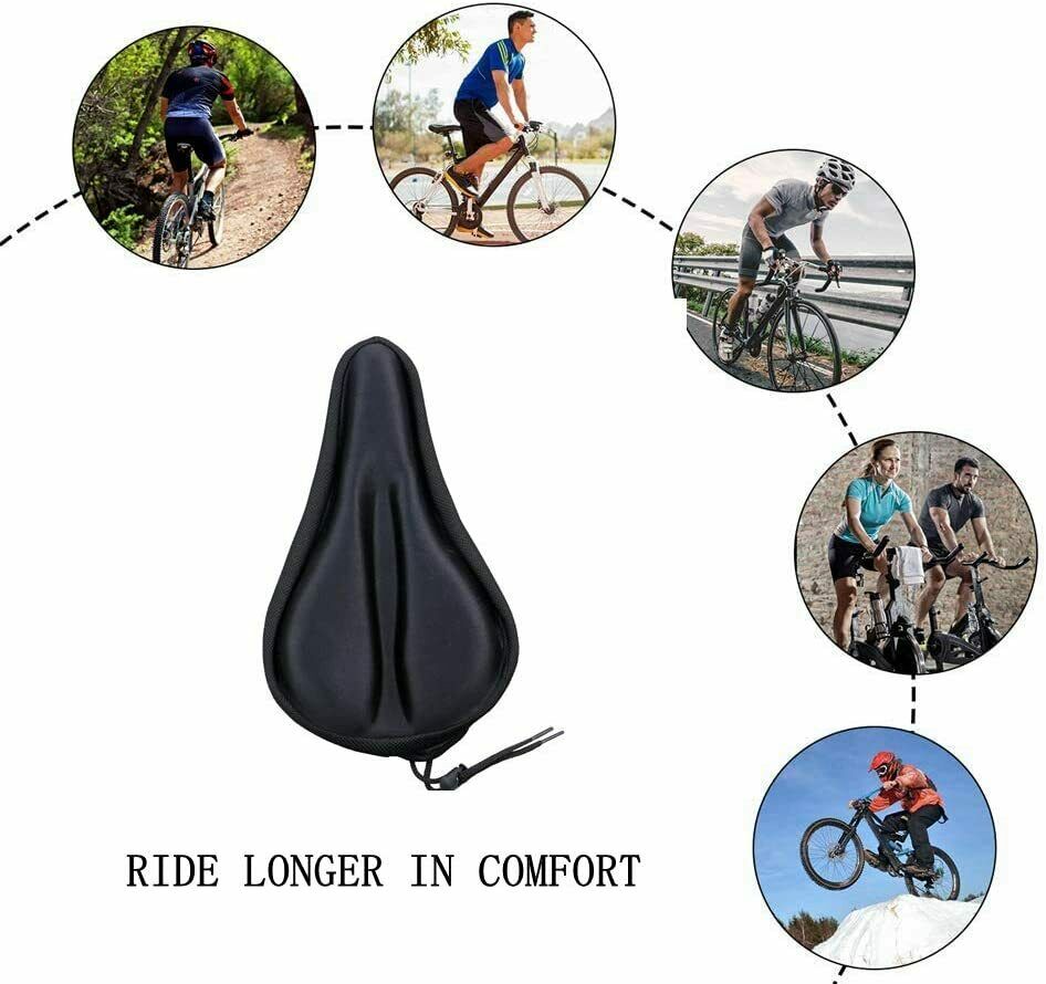 Bike Seat Cover Memory Foam Gel Bike Saddle Cushion， Extra Soft Narrow Bike Seat Cushion Cycling with Waterpoof Cover for Men and Women (11 inches x 7.35 inches) for mountain bike