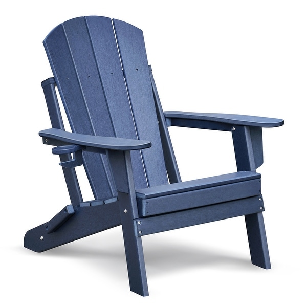 Folding Outdoor Adirondack Chair for Relaxing，HDPE Allweather Fire Pit Chair，Patio Lawn Chair