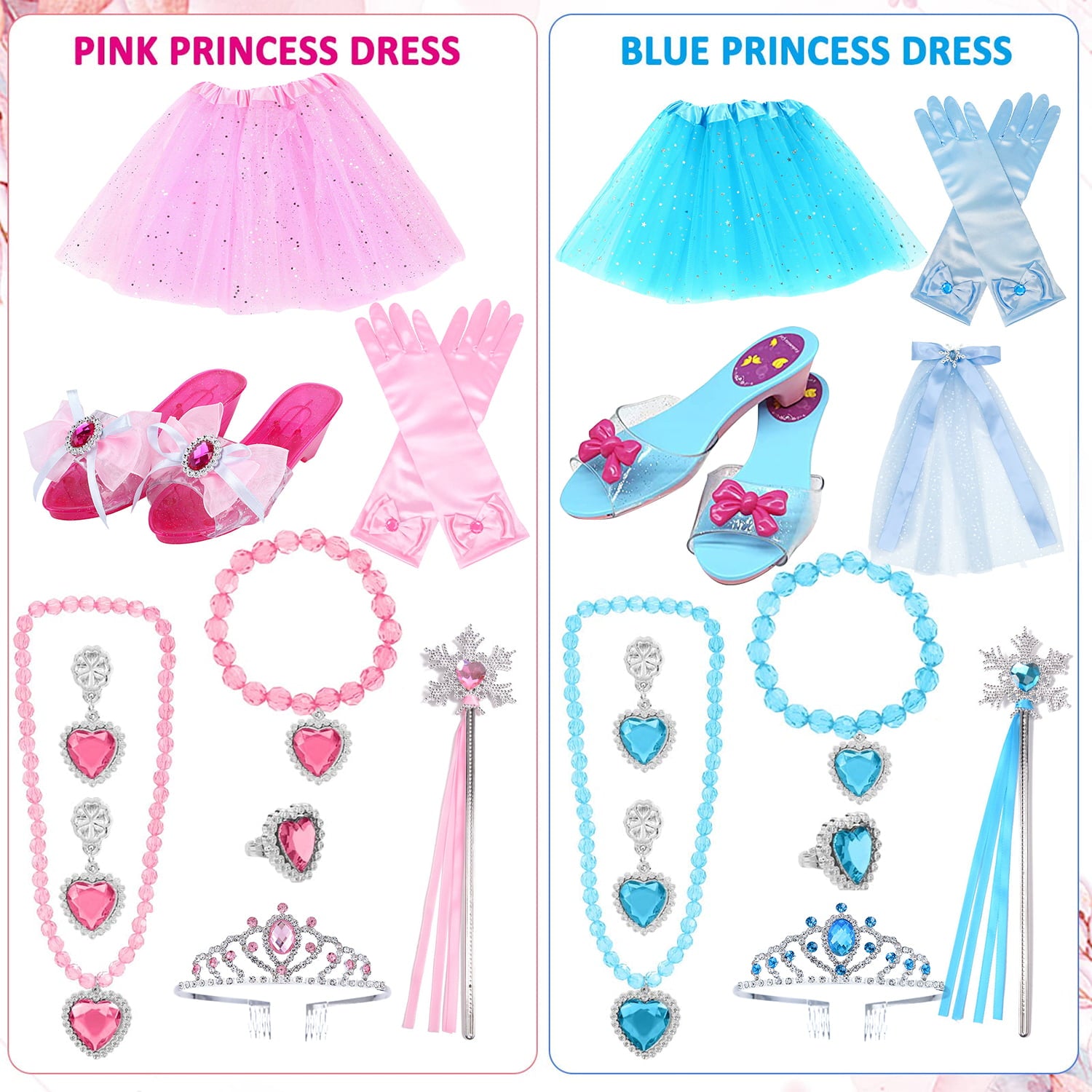 Sytle-Carry Princess Toys Princess Dress up Set Toddler Girl Toys Beauty Gift Toys for Age 3 4 5 6 7 Year Old