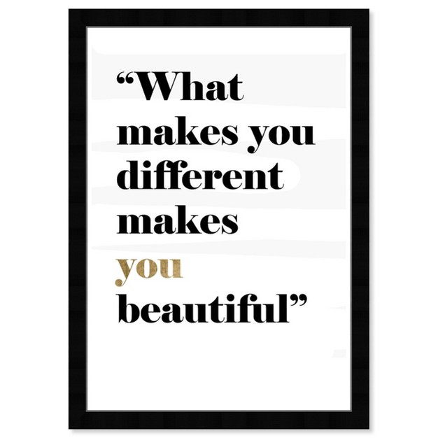 X 19 quot What Makes You Different Makes You Beautiful Motivational Quotes Unframed Canvas Wall Art Black Wynwood Studio