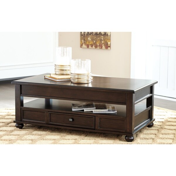 Barilanni Casual Lift Top Cocktail Table Dark Brown