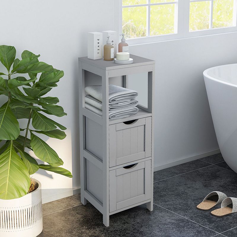 Wooden Bathroom Floor Cabinet with Removable Drawers