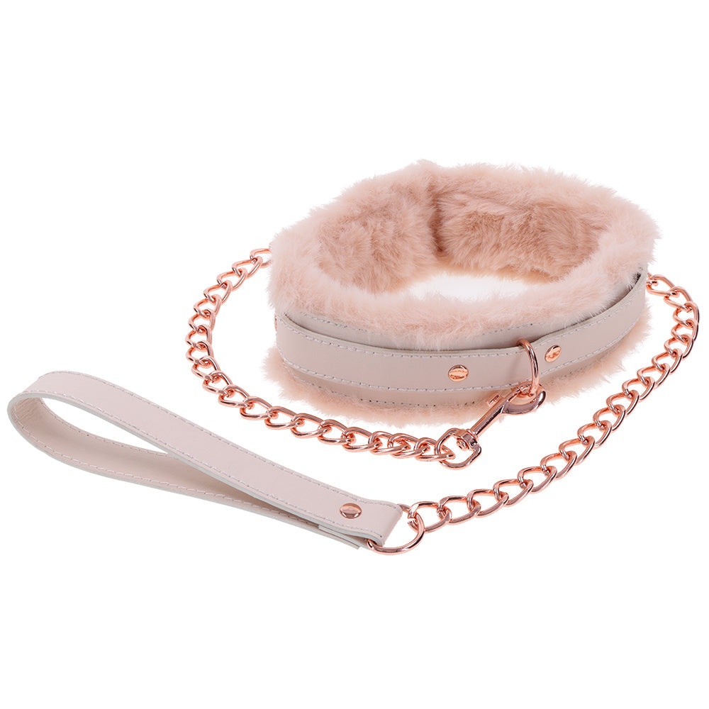 S&M Peaches 'n CreaMe Fur Collar and Leash