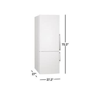 Summit Appliance 27 in. W 16.8 cu. ft. Bottom Freezer Refrigerator in White Counter Depth FFBF281WLHDE