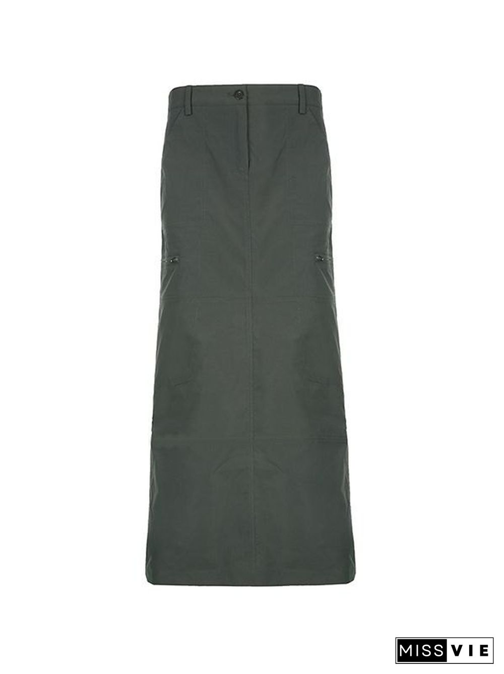 Split Y2K Long Cargo Skirt