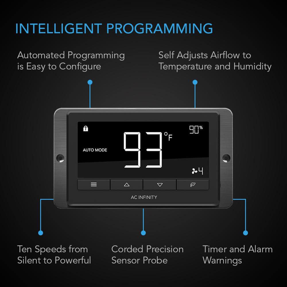 AC Infinity Airtitan T7 240 CFM Indoor Wall Mount Crawlspace Basement Ventilator Exhaust Fan Temperature and Dehumidistat Controller