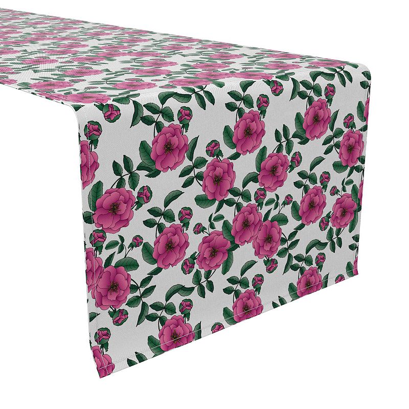 Table Runner， 100% Cotton， 16x90， Summer Garden Flowers