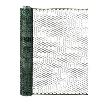 BOEN 3 ft. x 25 ft. Plastic Poultry Hex Garden Fence Netting Green PF-40002