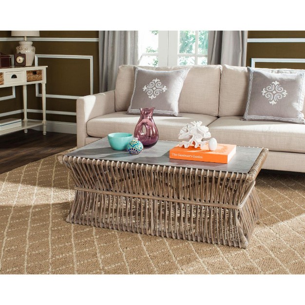 Gensho Coffee Table Grey White Wash Safavieh