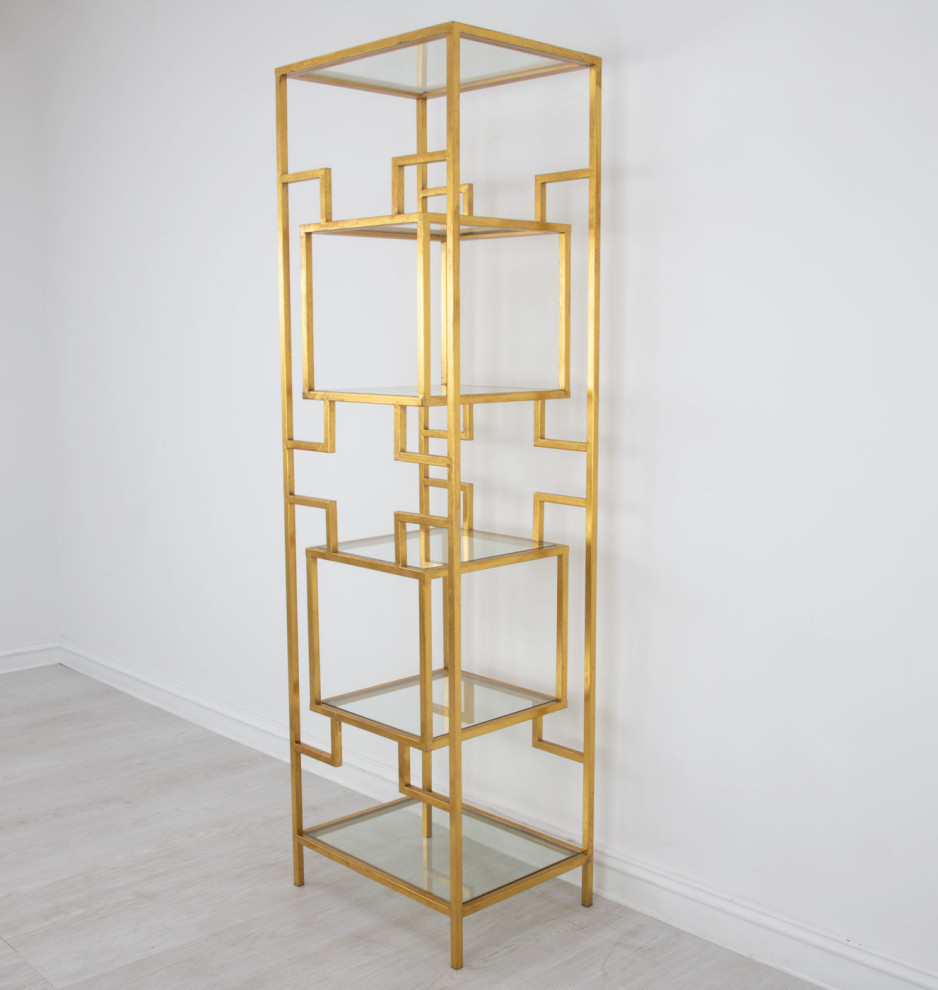 Xannon Small Gold Shelf   Contemporary   Bookcases   by Virgil Stanis Design  Houzz