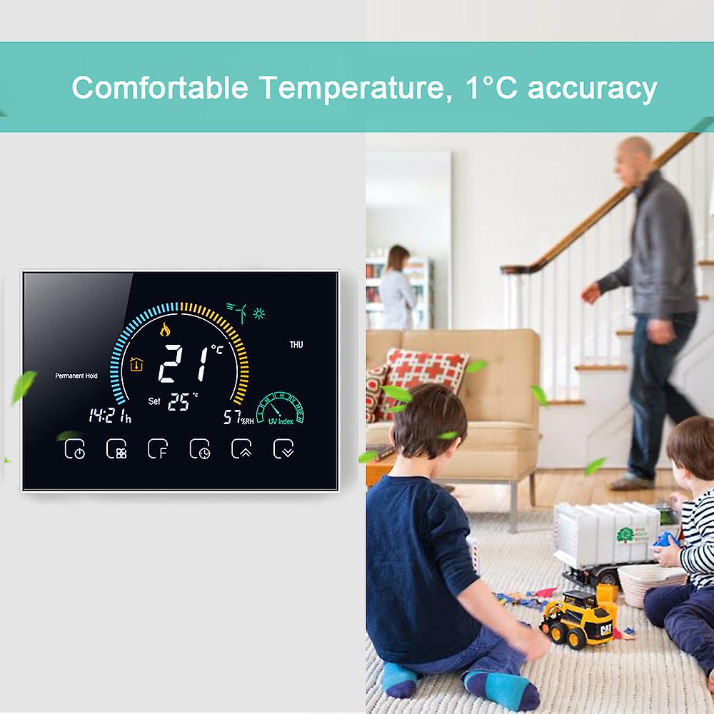 95-240v Wi-fi Smart Programmable Thermostat 5+1+1 Six Periods Voice App Control Backlight Lcd Water/ Gas Boiler Heating Thermoregulator With Uv Index