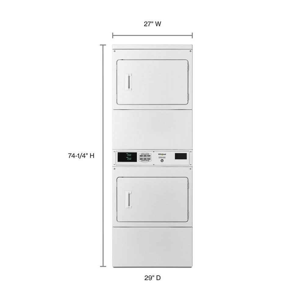 Whirlpool 7.4 cu. ft. 240-Volt White Electric Double Stacked Commercial Dryer CSP2970HQ