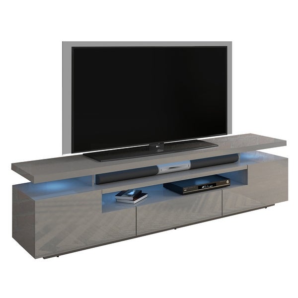 Strick and Bolton Sparkes 77-inch High Gloss TV Stand with LED Lights