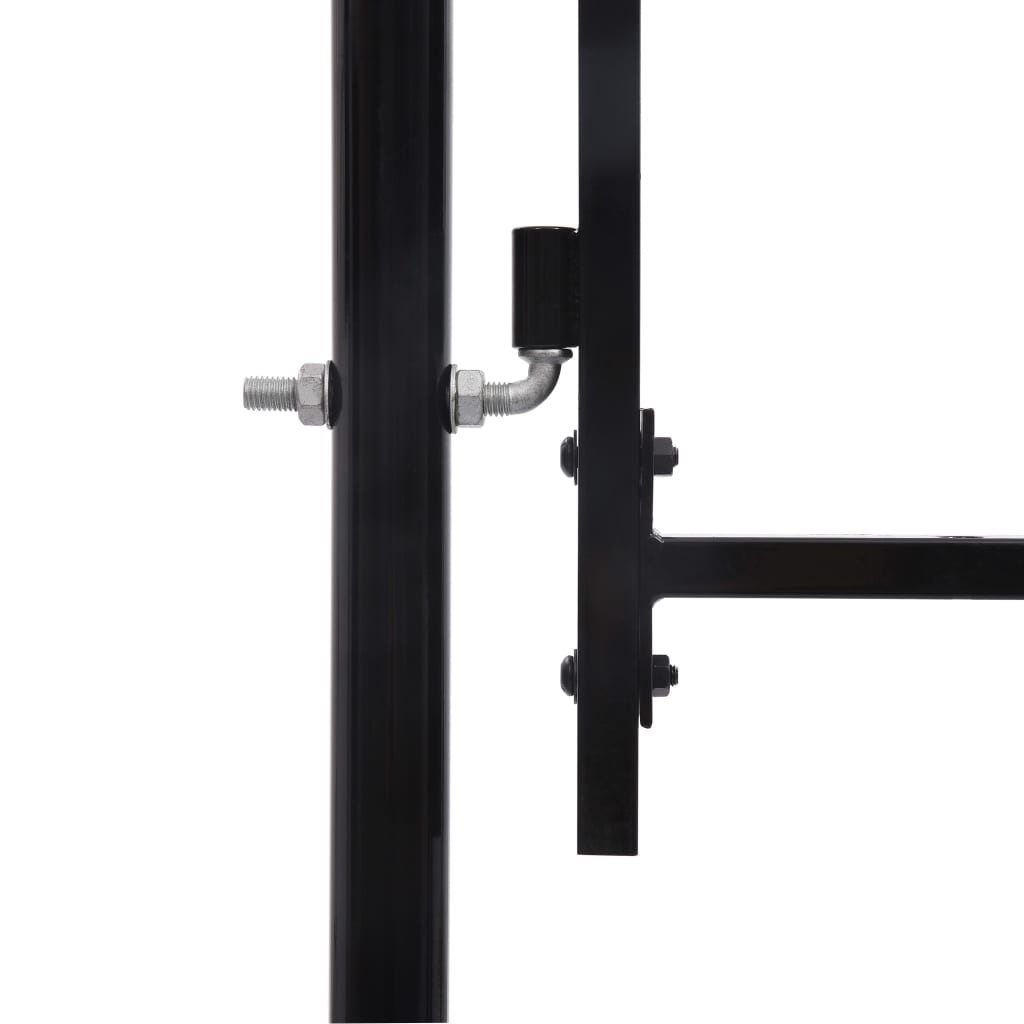 Charmma Fence Gate Single Door with Spike Top Steel 3.3'x4.9' Black