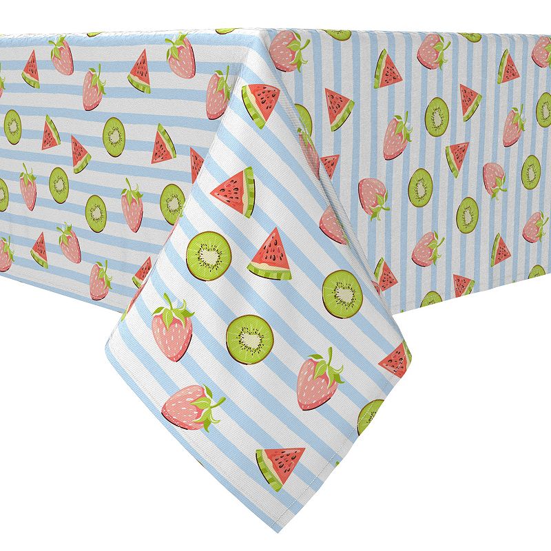 Rectangular Tablecloth， 100% Cotton， Summertime Fruits