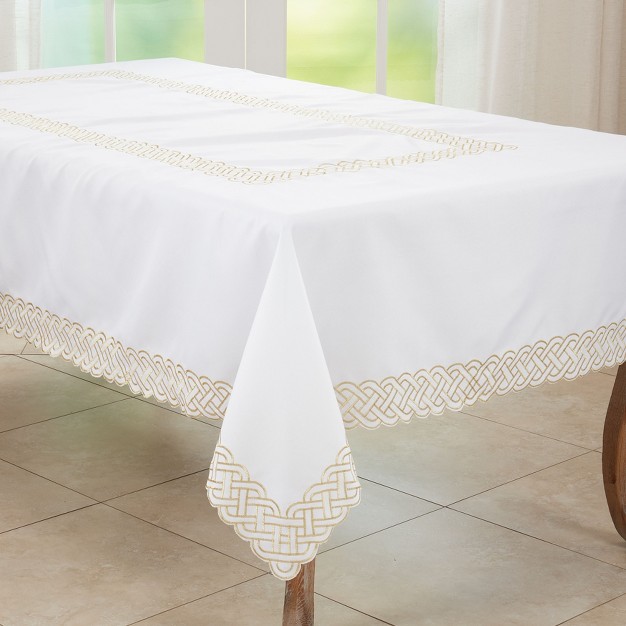 Saro Lifestyle Tablecloth With Braid Embroidered Design