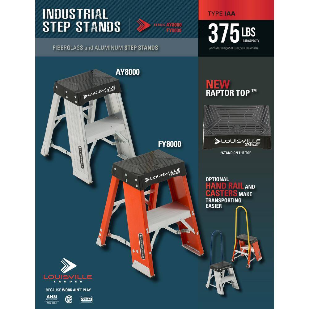 Louisville Ladder 3 ft. Aluminum Step Stand with 300 lb. Load Capacity Type IA Duty Rating AY8003