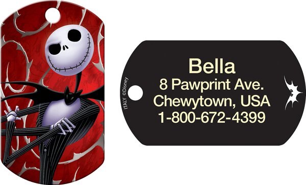 Quick-Tag Skellington Military Personalized Dog and Cat ID Tag