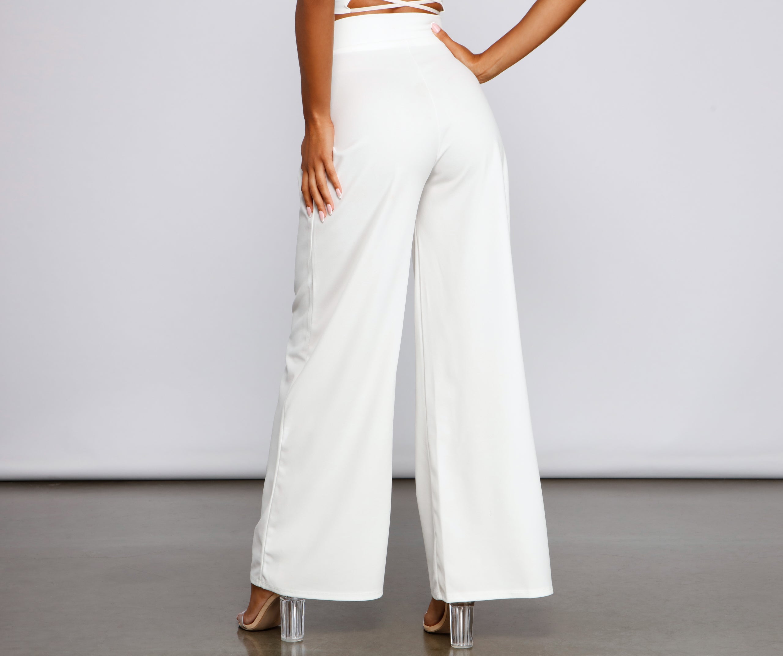 High Waist Pleated Wide Leg Pants