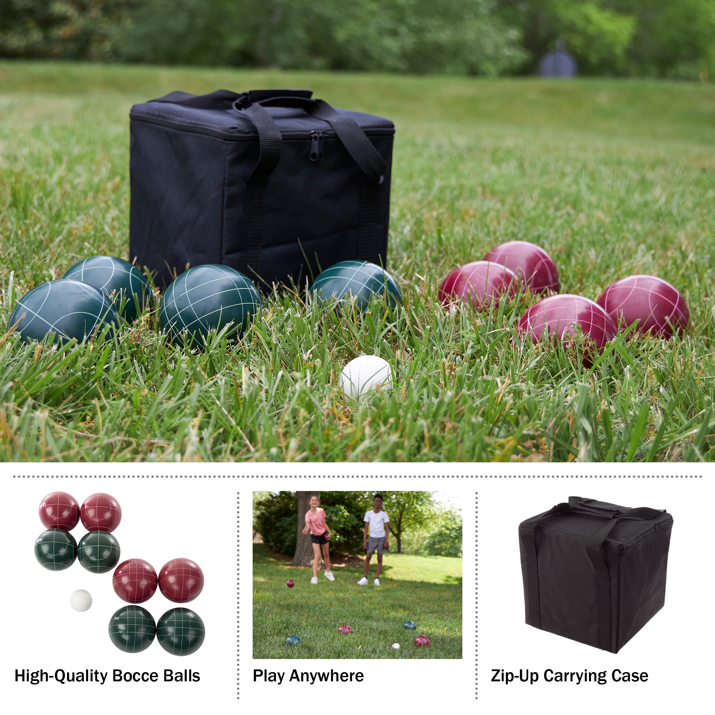 Bocce Ball Set, Regulation with Bag by Trademark Games