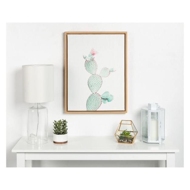 X 24 quot Sylvie Prickly Pear Framed Canvas By Simon Te Tai Natural Kate And Laurel