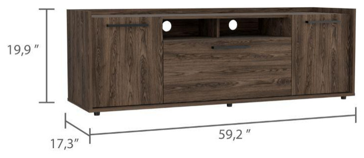 DEPOT E SHOP Hollywood Tv Stand   Back Holes  Two Door Cabinets  One...   Contemporary   Entertainment Centers And Tv Stands   by BisonOffice  Houzz