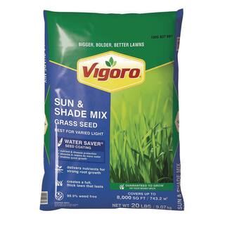 Vigoro 20 lbs. Sun and Shade Grass Seed Mix with Water Saver Seed Coating 25687