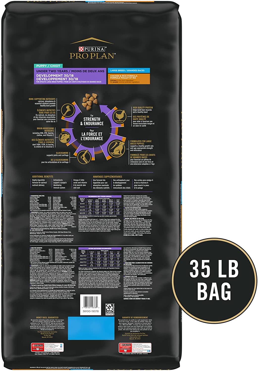 Purina Pro Plan Puppy Large Breed Sport Development 30/18 High Protein Puppy Food 35 lb. Bag