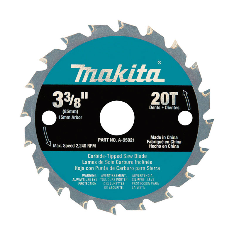 Makita 3-3/8 in. D X 15 mm N/A Carbide Tipped Circular Saw Blade 20 teeth 1 pk