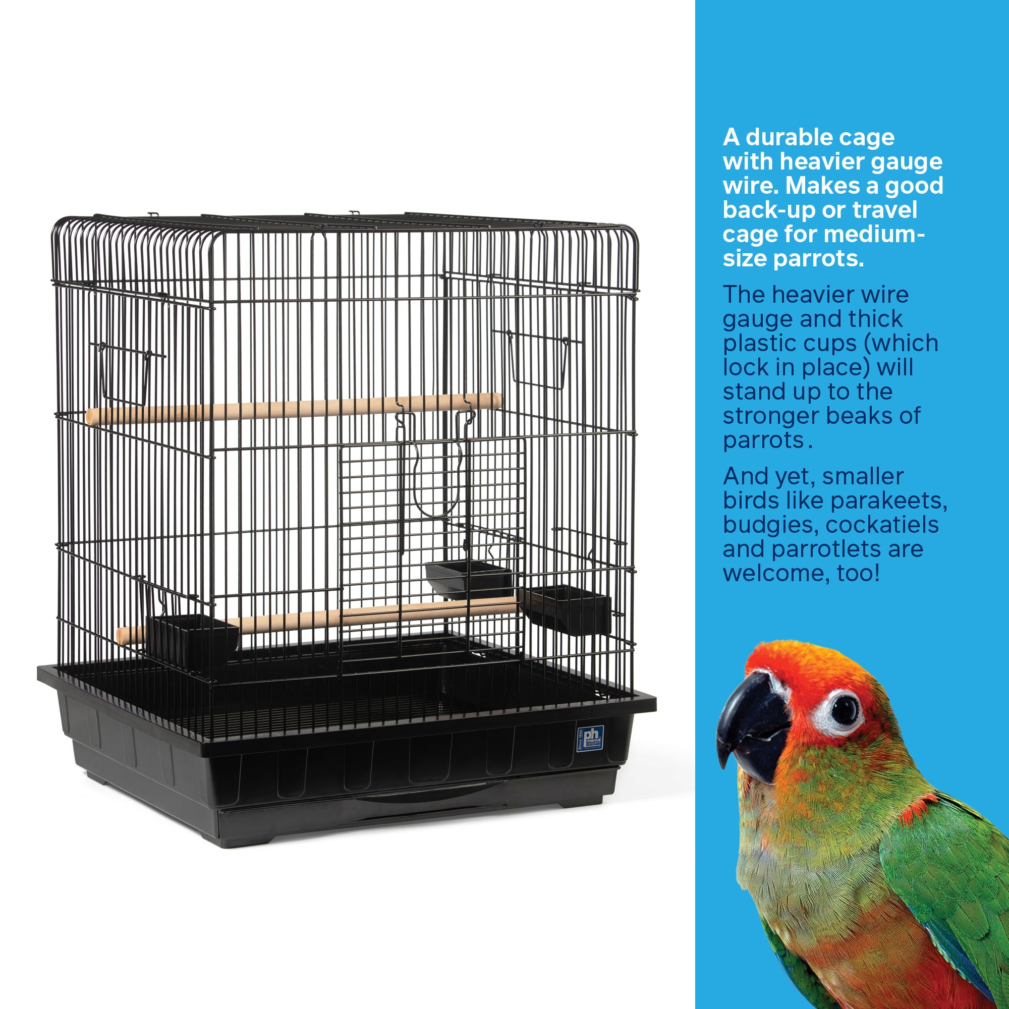 Prevue Hendryx PP-25217 Square Roof Parrot Cage