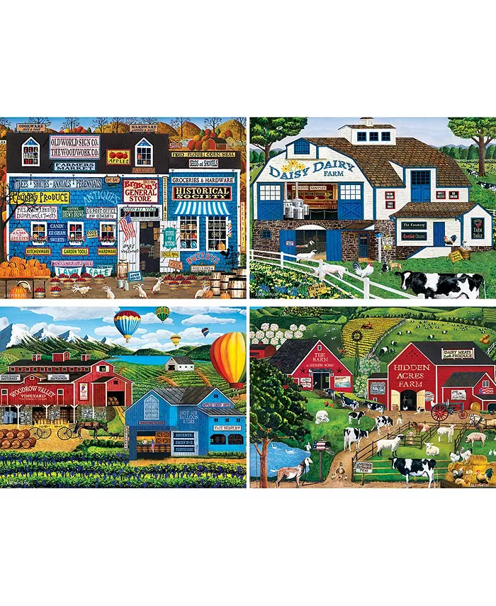 MasterPieces Puzzles AM Poulin - 4 Pack - 500 Piece Adult Jigsaw Puzzle