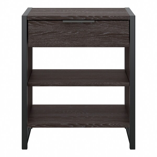 Atria Small Nightstand with Drawer and Shelves by Bush Furniture - - 34551634