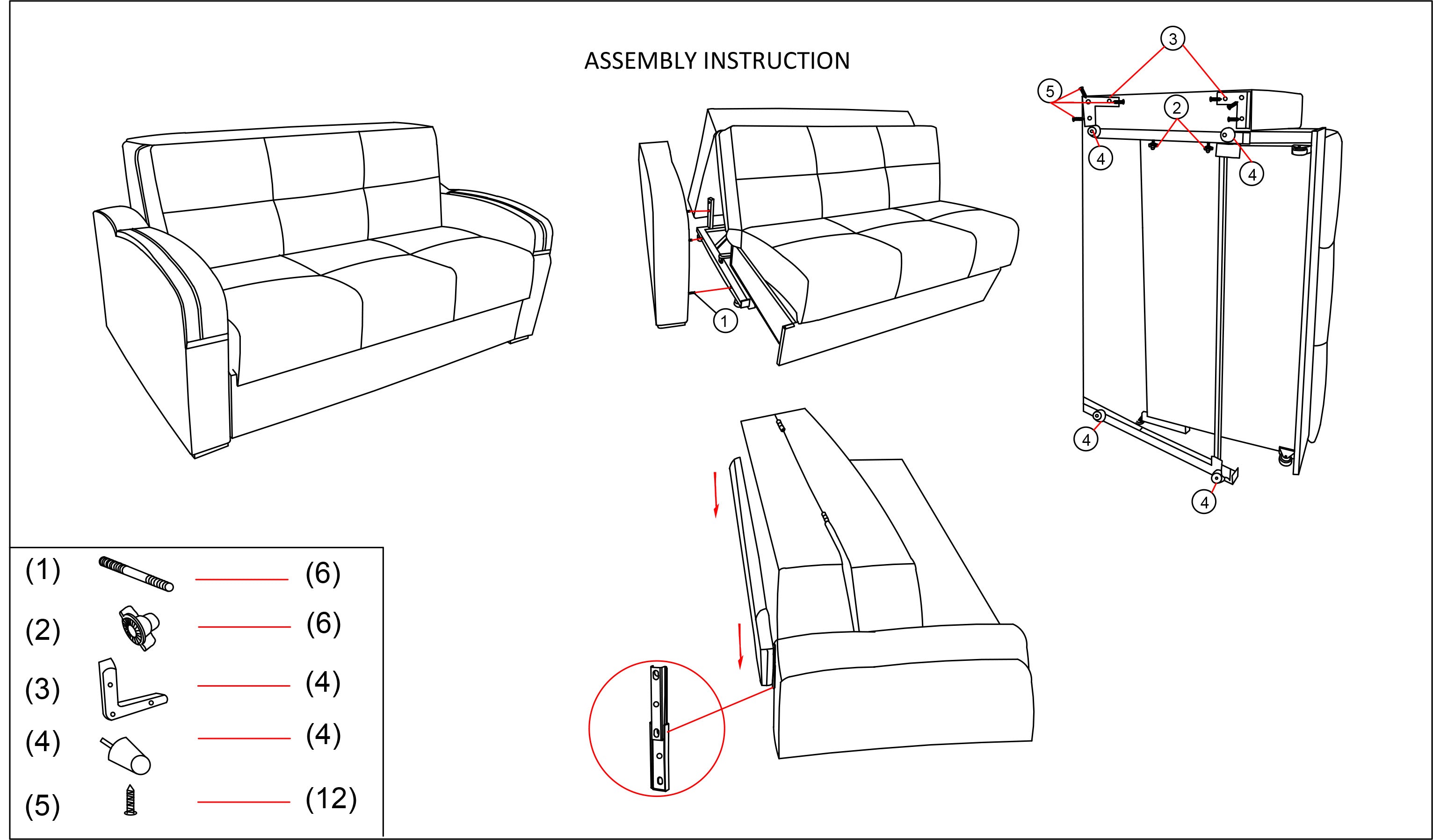 Ottomanson Trance Sofa Bed with Storage 75