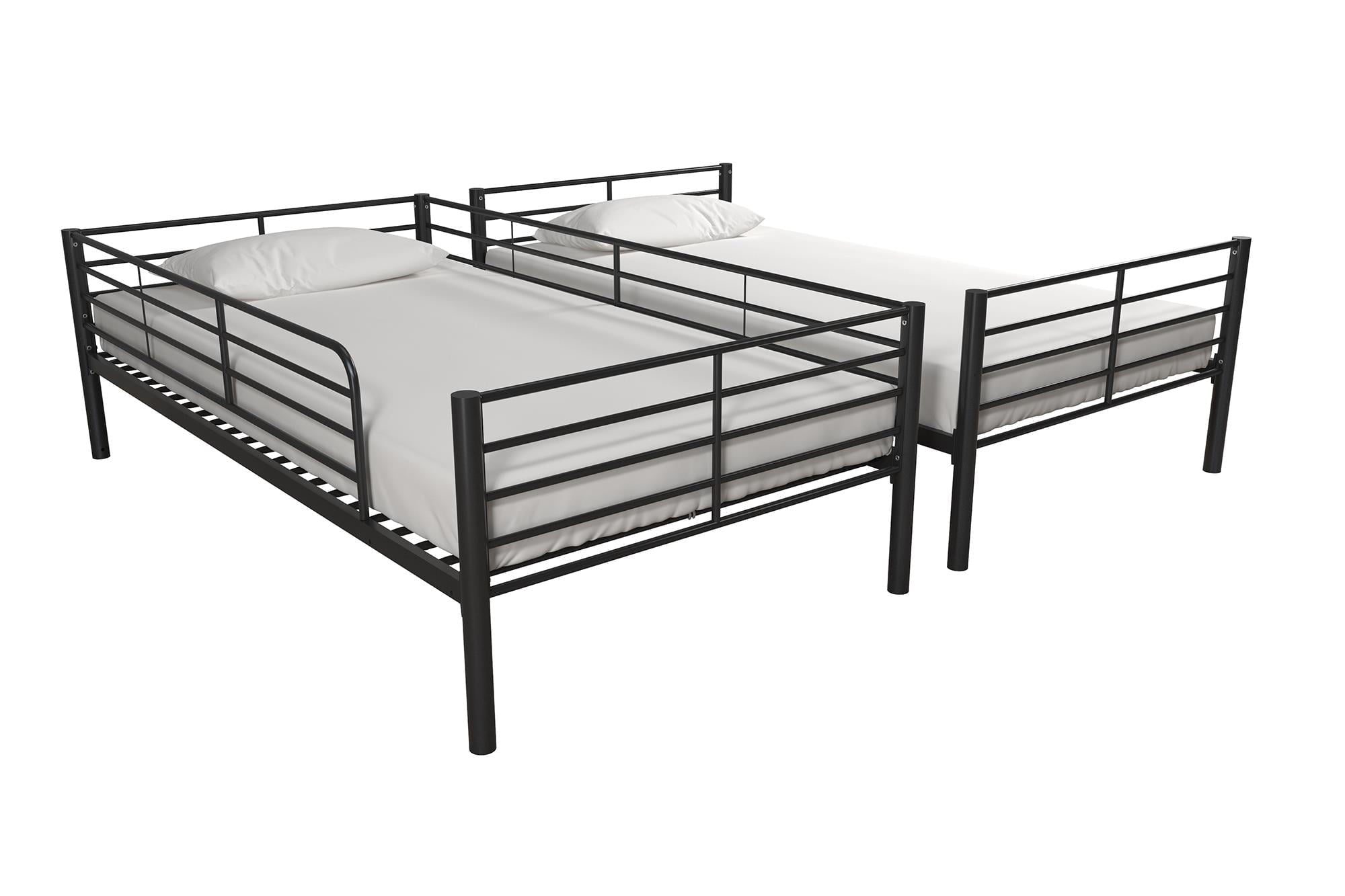 Mainstays Convertible Twin over Twin Metal Bunk Bed, Black