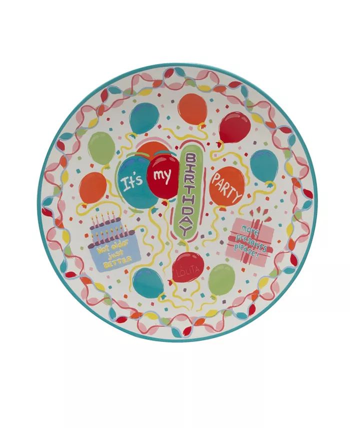 Certified International Lolita Birthday Bash 4 Piece Dessert Plate