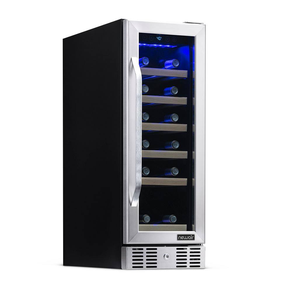 NewAir Single Zone 19-Bottle Built-In Compact Size Wine Cooler Fridge with Precision Digital Thermostat - Stainless Steel AWR-190SB