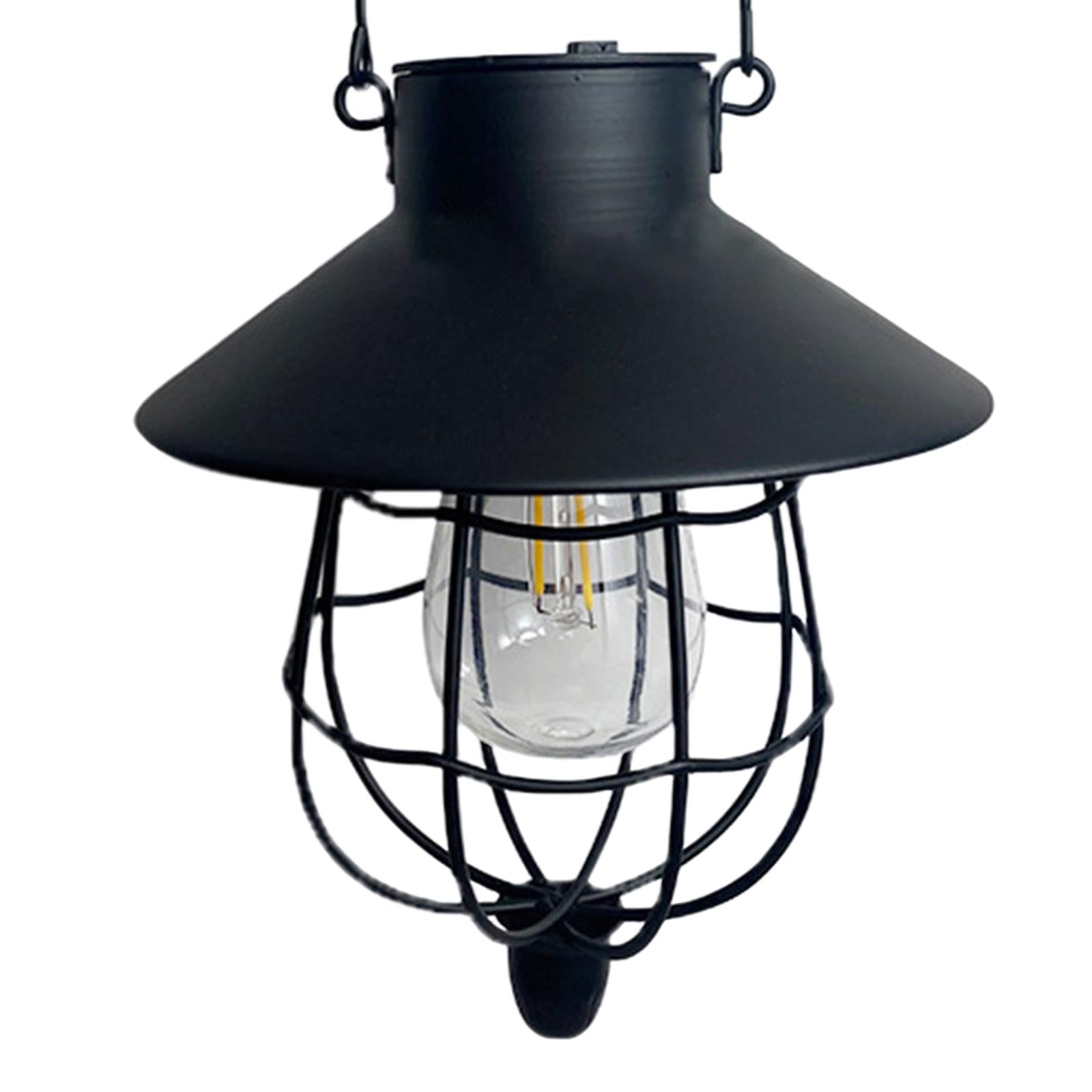 Industrial Style Outdoor Hanging Solar Light Lantern Lamp Iron Tungsten Lamp Decorative for Patio Backyard Yard Porch Decoration