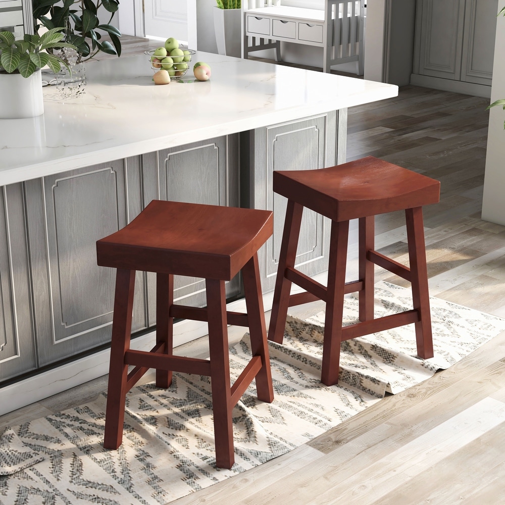 Howler Transitional 24 inch Saddle Stool (Set of 2) by Furniture of America