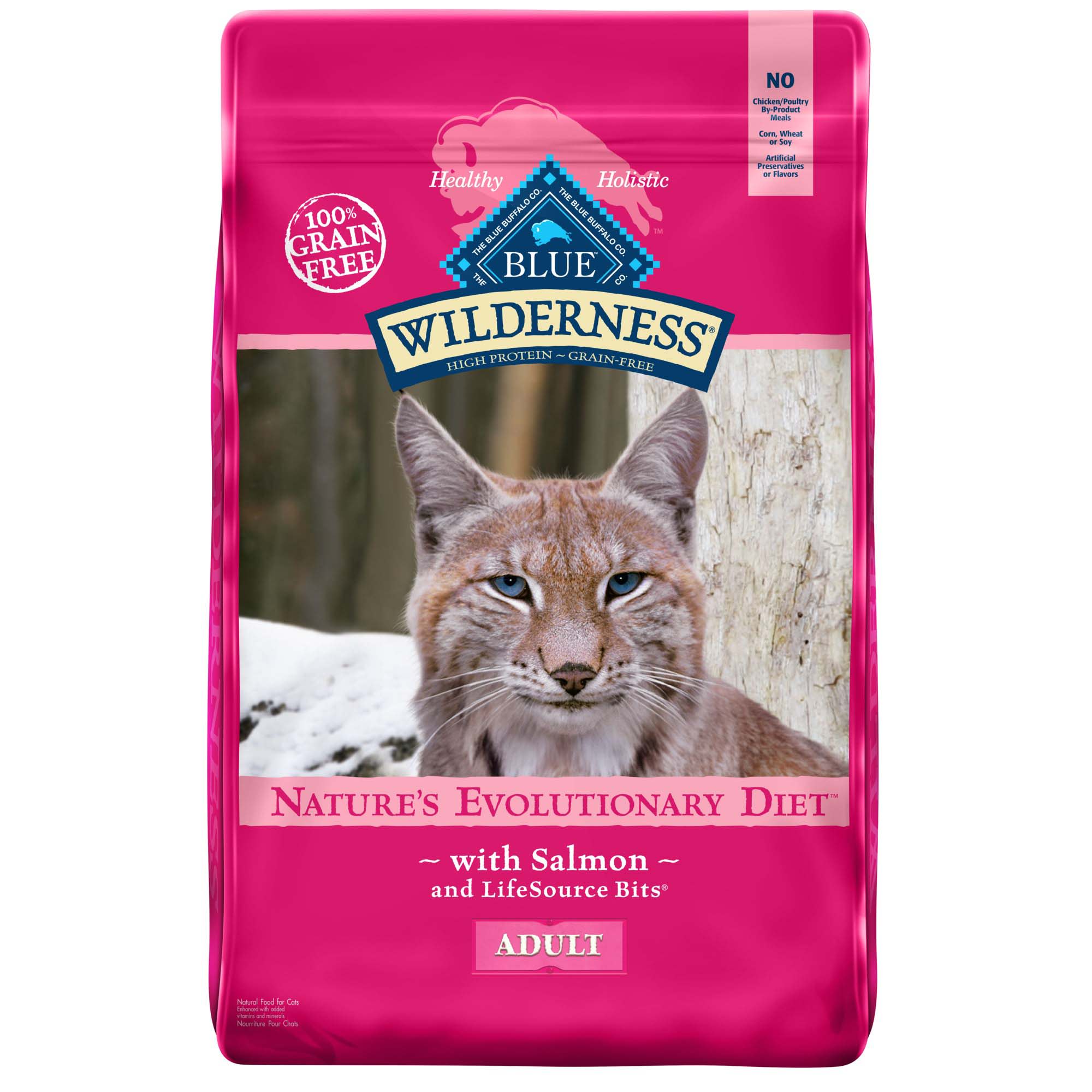 Blue Buffalo Blue Wilderness Natural Adult High Protein Salmon Dry Cat Food， 11 lbs.