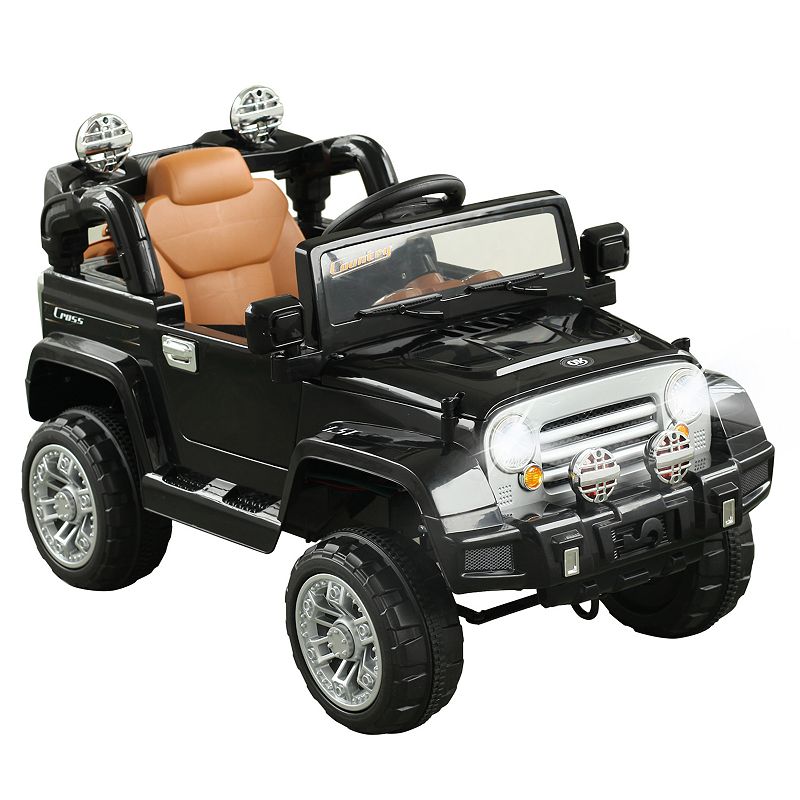 Aosom Kids Ride on Car Off Road Truck with MP3 Connection Working Horn Steering Wheel and Remote Control 12V Motor White