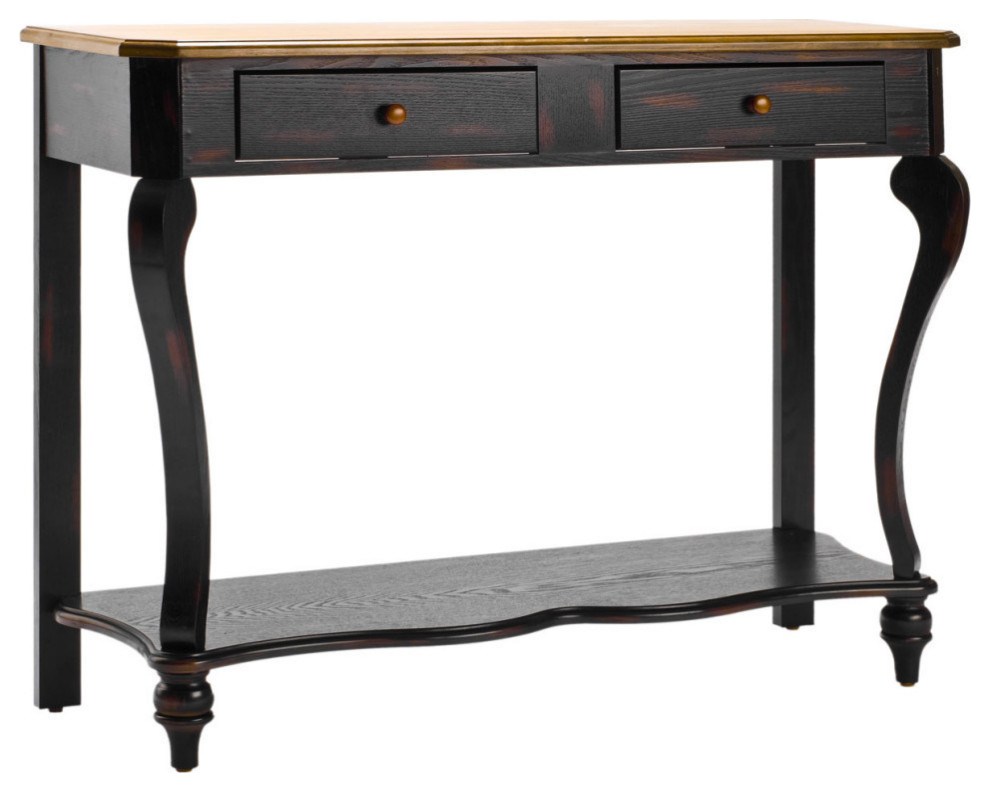 Rebecca Console With 2 Storage Drawer Tiger Dark Brown/Brown   Traditional   Console Tables   by Rustic Home Furniture Deco  Houzz