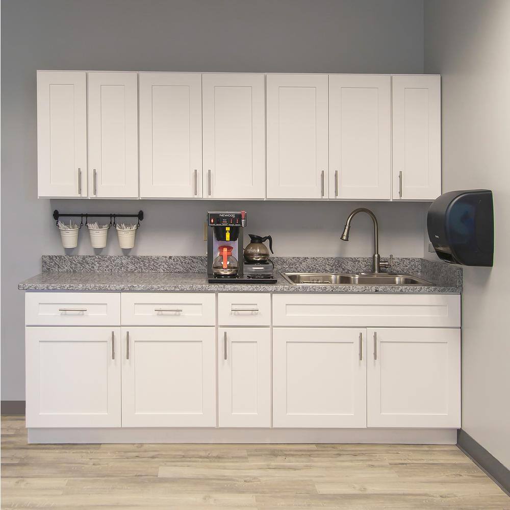 Design House Brookings Plywood Ready to Assemble Shaker 48x34.5x24 in. 2-Door Base Kitchen Cabinet Sink in White 561514