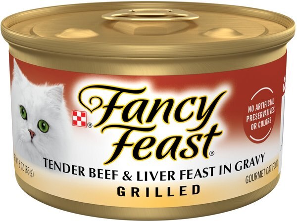 Fancy Feast Grilled Tender Beef and Liver Feast in Gravy Canned Cat Food