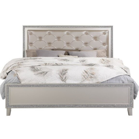 Acme BD00237CK Sliverfluff California King Bed  PU...