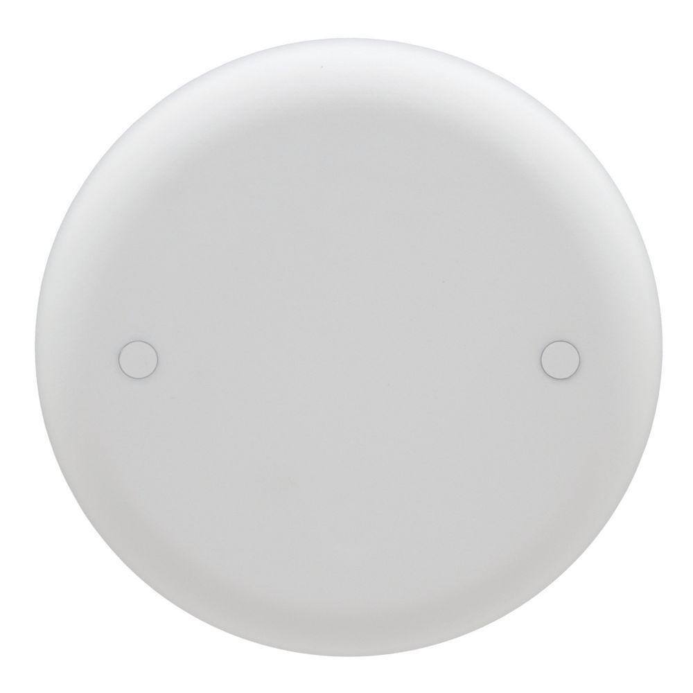 Carlon 4 in. White Non-Metallic Round Blank Ceiling Box Cover CPC4WH