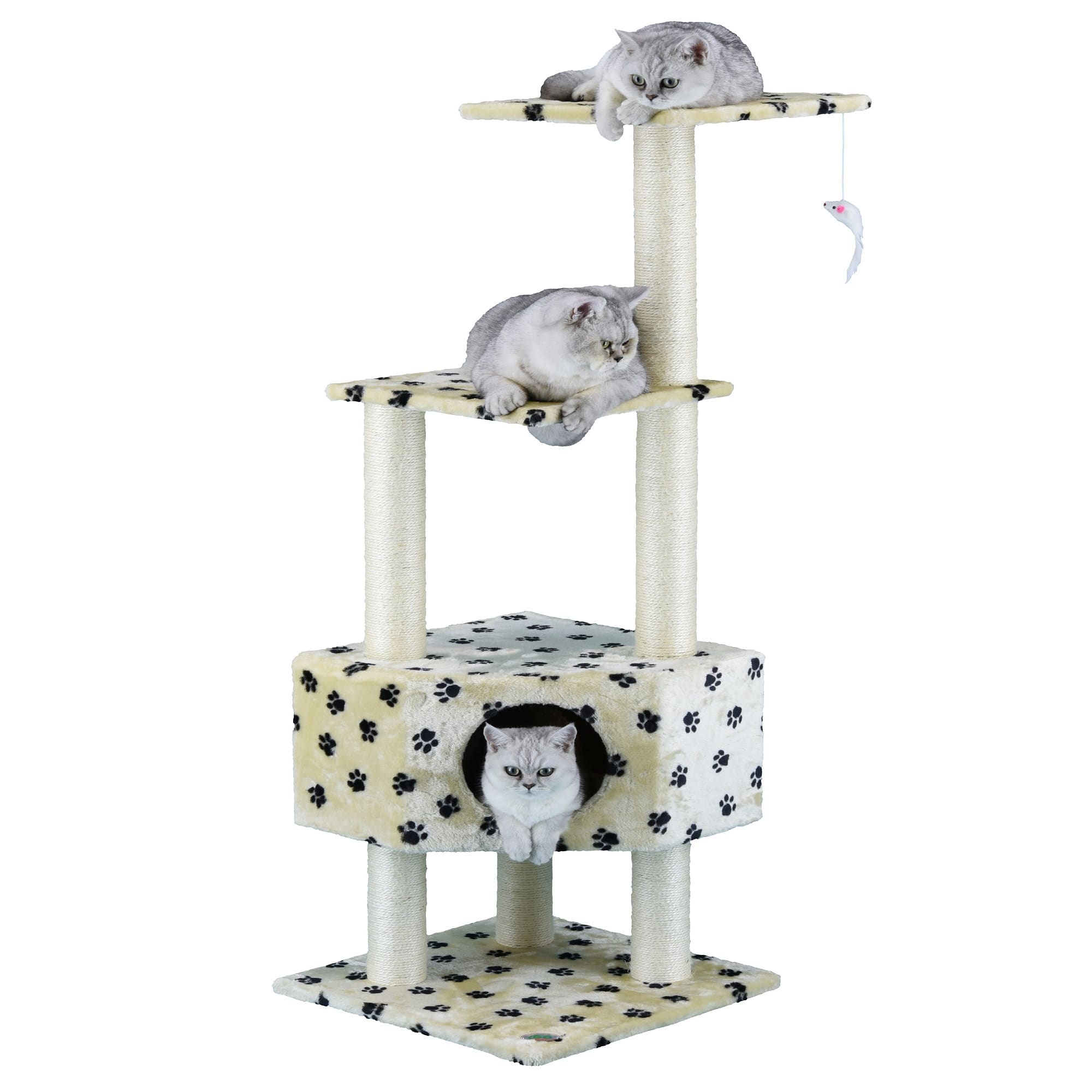 Go Pet Club Classic Cat Tree Furniture with Sisal Covered Posts， 51