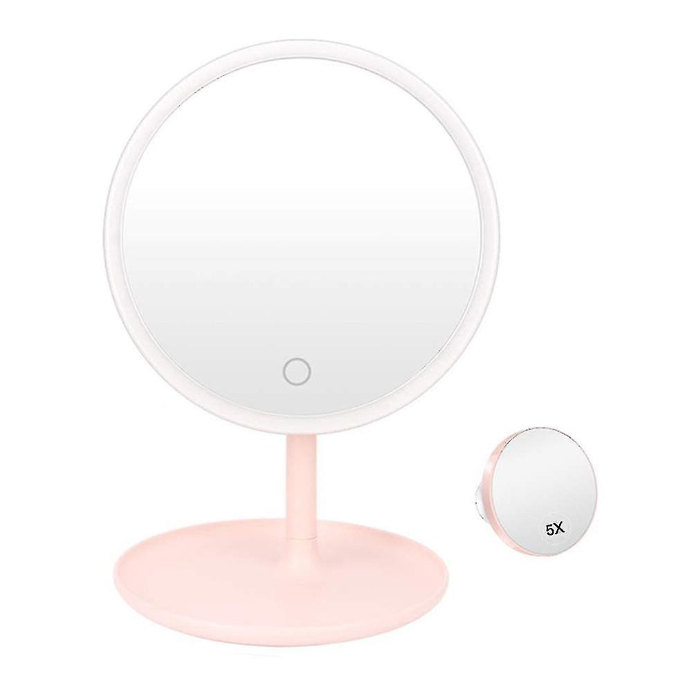 3 Color Lighting Modes Led Vanity Mirror With Light， Detachable 5x Magnification Mirror，