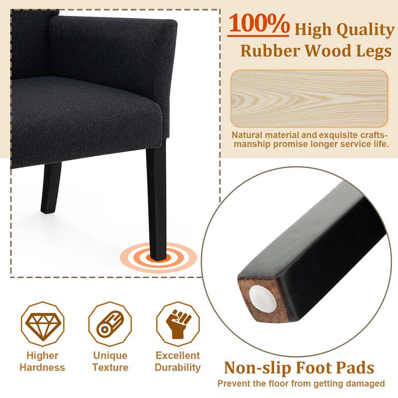 Fabric Upholstered Executive Guest Chair with Rubber Wood Legs, Reception Armchair for Meeting Room Office