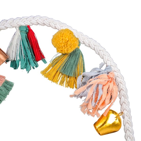 HGTV Home Collection Boho Bell and Tassel Garland，Multicolor，72 in